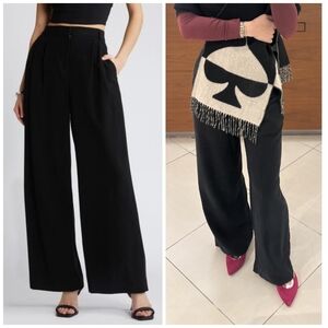 Nordstrom High Waist Wide Leg Trousers, Open Edit, Size 2, Black Wide Leg Pants